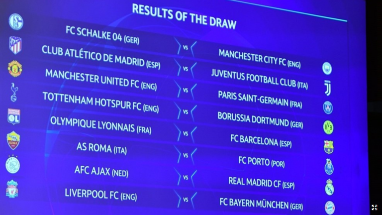 Tα ζευγάρια των 16 του Ch League